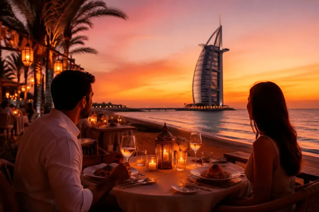 Most Romantic Restaurants in Dubai for Date Night candlelit table