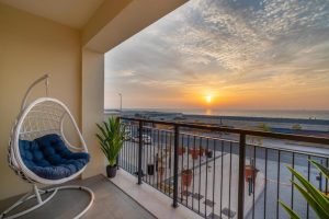 sunset beach resort staycation dubai terrace
