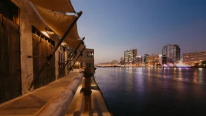 hidden gems in Dubai — Al Seef heritage boardwalk at sunset