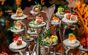 Luxury brunches in Dubai seafood buffet spread
