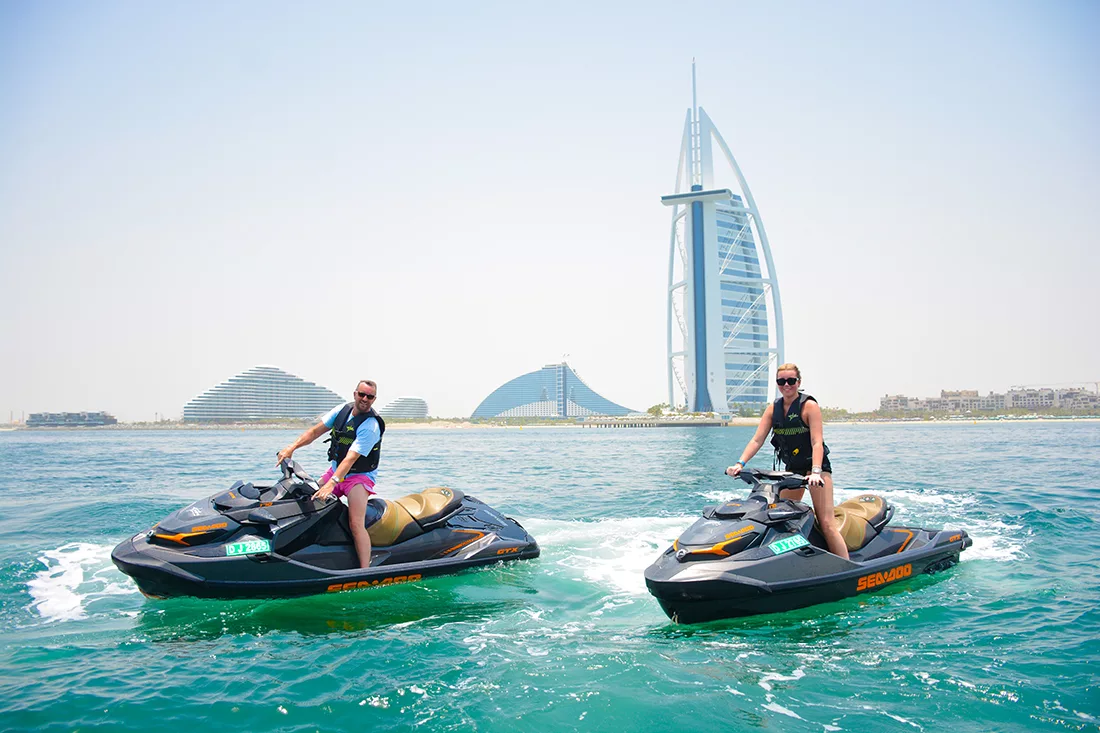 water sports Dubai jet skiing coastline ride