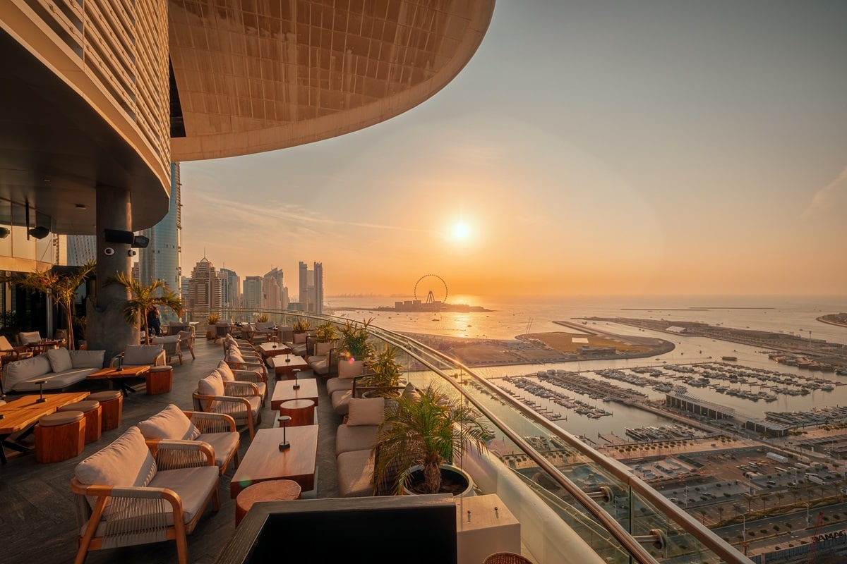 Ladies night deals Dubai rooftop bar with skyline view