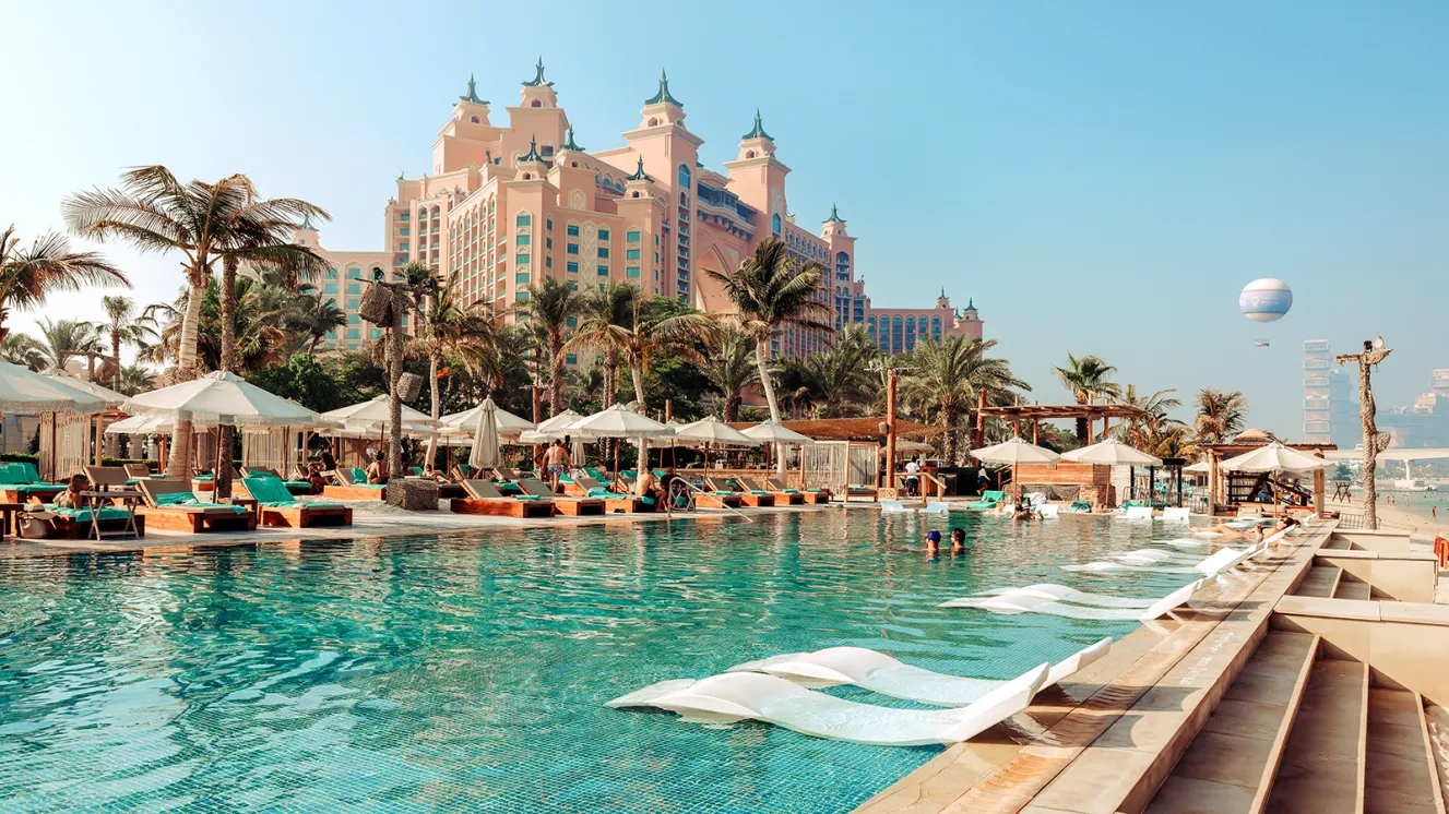 family staycation deals in Dubai hotel pool