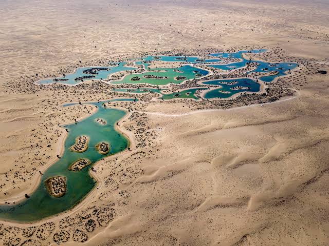 Free photography spots in Dubai — Al Qudra Lakes desert view