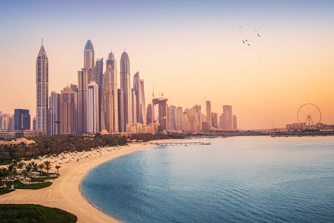 Dubai on a budget skyline view at sunset