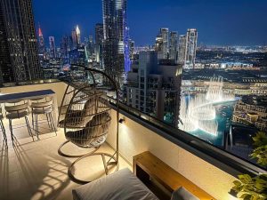 Burj Khalifa view hotels Downtown Dubai skyline