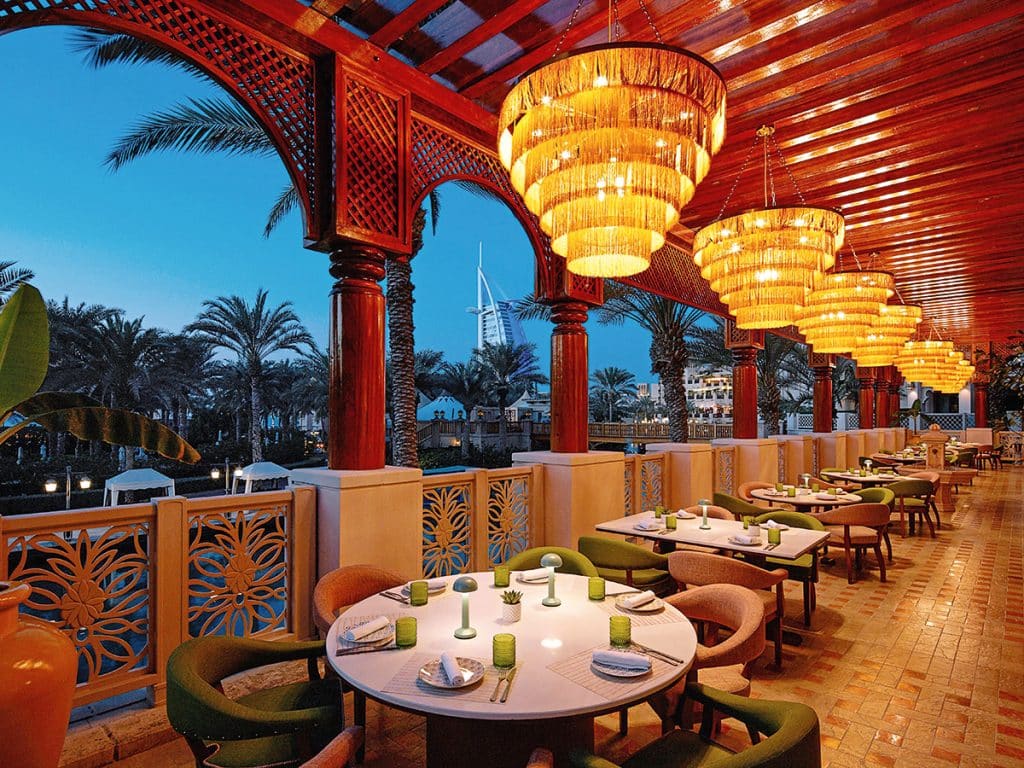 Lebanese restaurants in Dubai outdoor dining setting