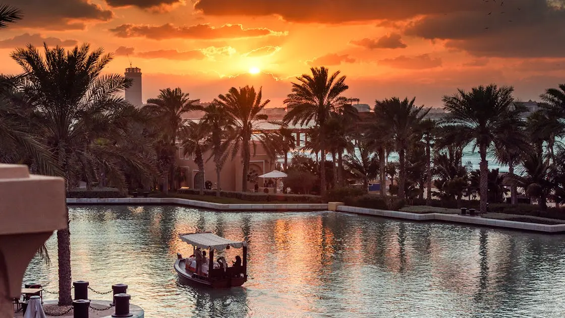 Bay Avenue Dubai canal view at sunset