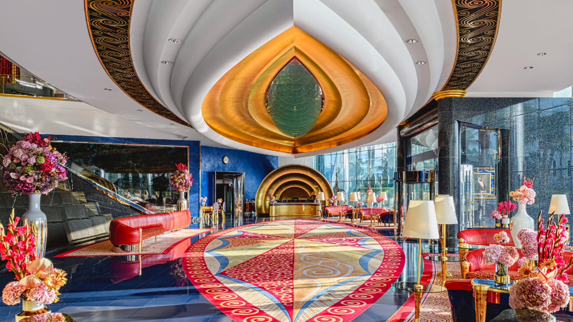 Burj Al Arab hotel atrium interior