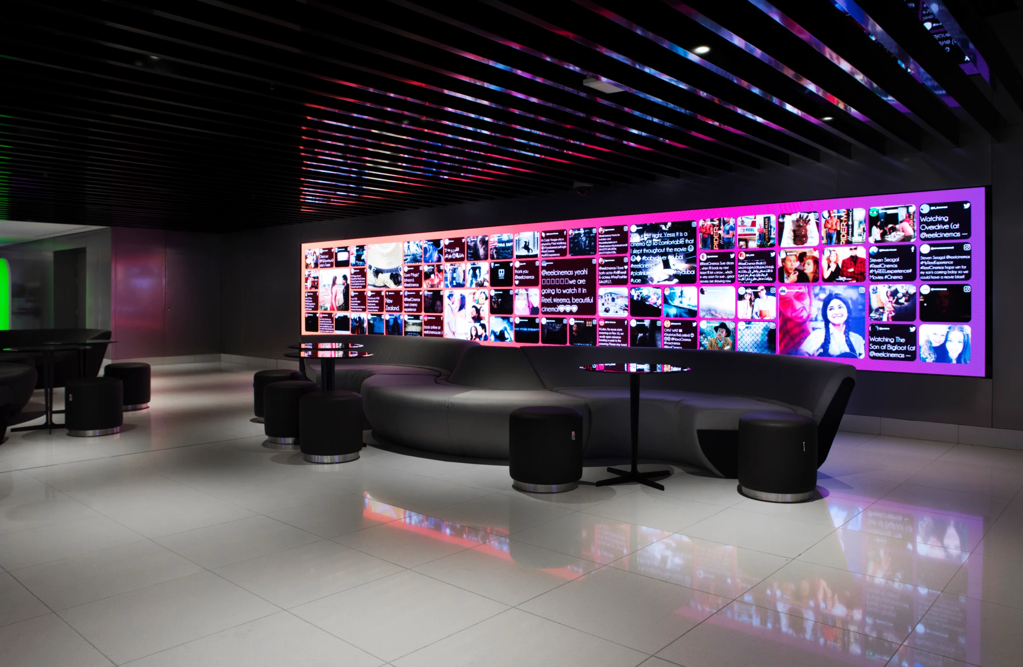 Dubai Mall Cinema entrance with digital ticket screens