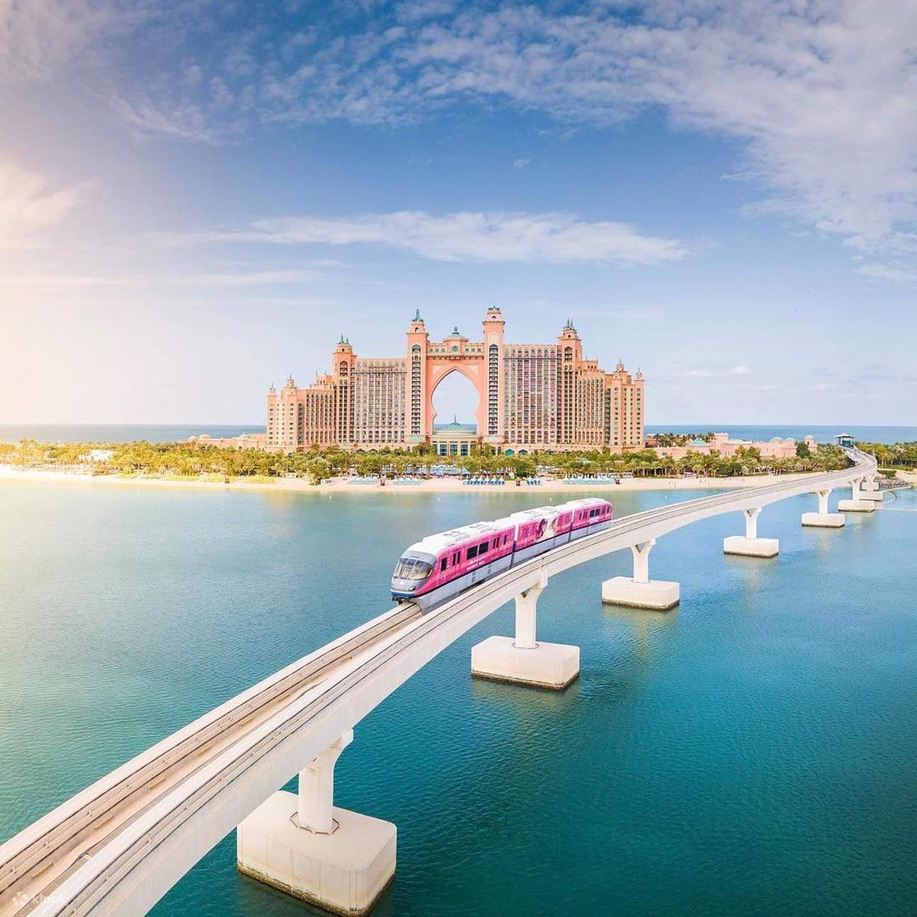 Sea view from inside the Palm Jumeirah Monorail