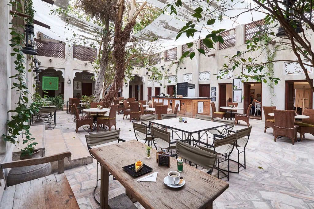 Al Fahidi hidden cafes courtyard seating in Old Dubai