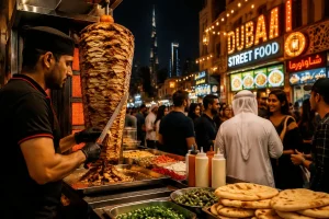 cheap eats in Dubai street food stall
