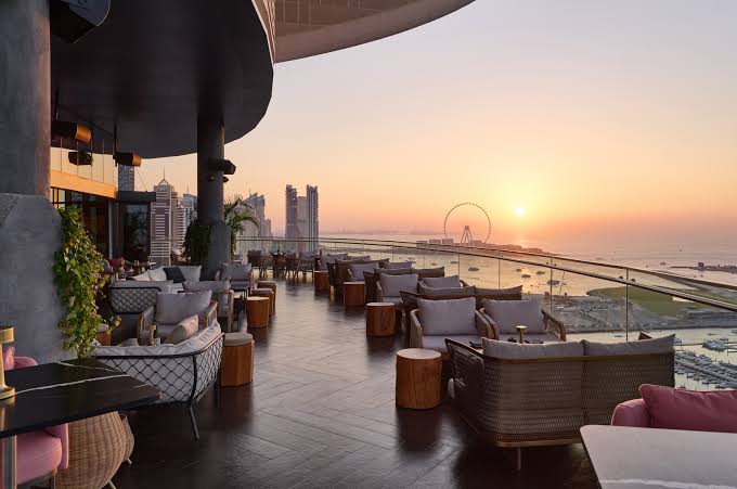 New rooftop bars Dubai skyline view at sunset